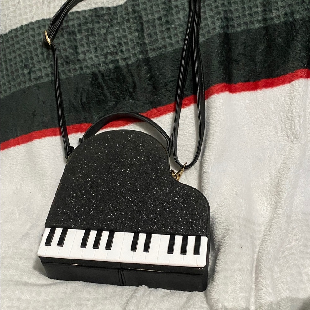Elegant Black Piano Crossbody Bag